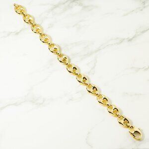 Mens 14k yellow gold mans link bracelet